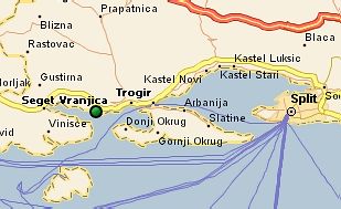 Map of Seget Vranjica by Trogir