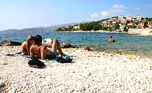 A beach by Trogir and Split